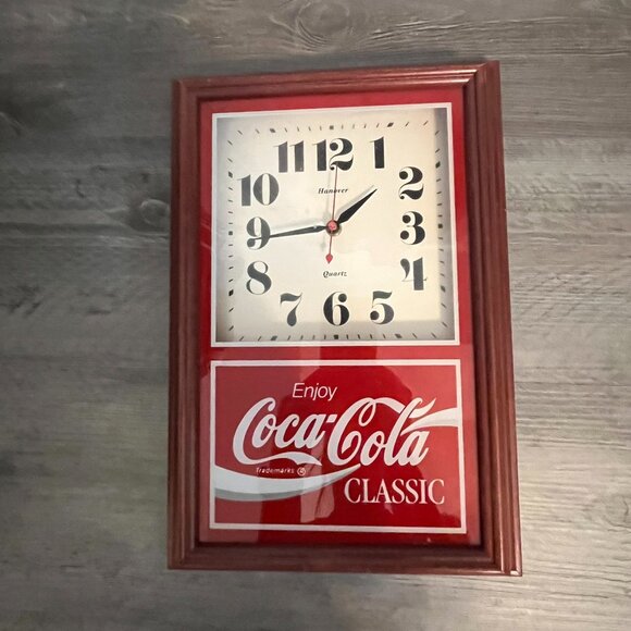 Coca Cola Wooden Wall Clock - Picture 1 of 2